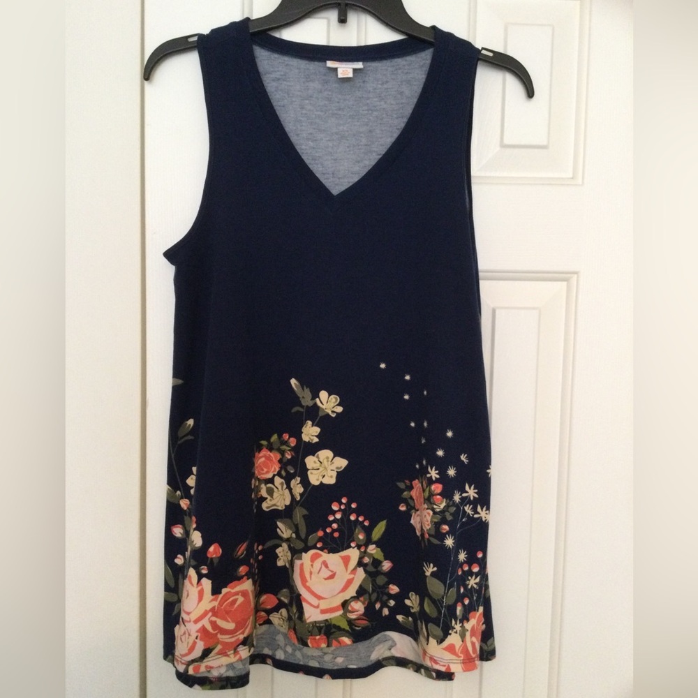 Lularoe XS Blue Floral Kristina Tank Top